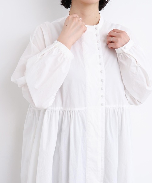 l'atelier du savon（アトリエドサボン）の「_タイプライターころころボタンワンピース（ワンピース・レディース・ホワイト/グリーン/ブラック/イエロー・FREE）」の20枚目の写真