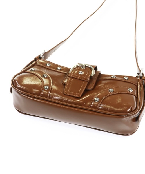 ANAP（アナップ）の「フロント ベルト スタッズ デザイン ショルダー バッグ（ショルダーバッグ・レディース・ブラック/ブラウン/ピンク・ONE SIZE）」の21枚目の写真