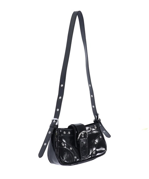 ANAP（アナップ）の「フロント ベルト スタッズ デザイン ショルダー バッグ（ショルダーバッグ・レディース・ブラック/ブラウン/ピンク・ONE SIZE）」の17枚目の写真