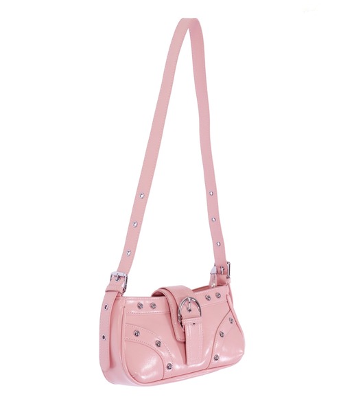ANAP（アナップ）の「フロント ベルト スタッズ デザイン ショルダー バッグ（ショルダーバッグ・レディース・ブラック/ブラウン/ピンク・ONE SIZE）」の15枚目の写真