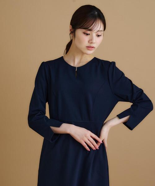 ⭐︎ののはな⭐︎45R インディゴ抜染ワンピース　ネイビー 美品45R インディゴ胡桃抜染プリントワンピース サイズ3 - メルカリ