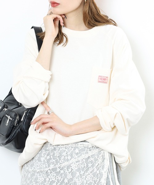 BIG MIKE(ビッグマイク)の「BIG MIKE 10OZ 3 Pocket L/S Tee 10オンス コットン ポケットロングスリーブTシャツ(Tシャツ/カットソー・メンズ・ナチュラル/チャコール/アッシュグレー・L/XL/M)」の18枚目の写真