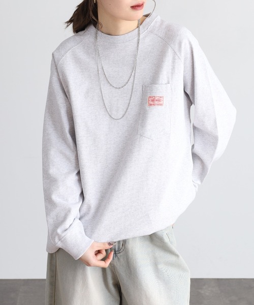 BIG MIKE(ビッグマイク)の「BIG MIKE 10OZ 3 Pocket L/S Tee 10オンス コットン ポケットロングスリーブTシャツ(Tシャツ/カットソー・メンズ・ナチュラル/チャコール/アッシュグレー・L/XL/M)」の4枚目の写真