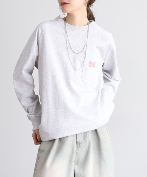 BIG MIKE(ビッグマイク)の「BIG MIKE 10OZ 3 Pocket L/S Tee 10オンス コットン ポケットロングスリーブTシャツ(Tシャツ/カットソー・メンズ・ナチュラル/チャコール/アッシュグレー・L/XL/M)」の6枚目の写真