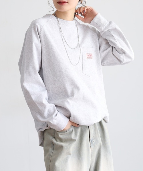 BIG MIKE(ビッグマイク)の「BIG MIKE 10OZ 3 Pocket L/S Tee 10オンス コットン ポケットロングスリーブTシャツ(Tシャツ/カットソー・メンズ・ナチュラル/チャコール/アッシュグレー・L/XL/M)」の7枚目の写真