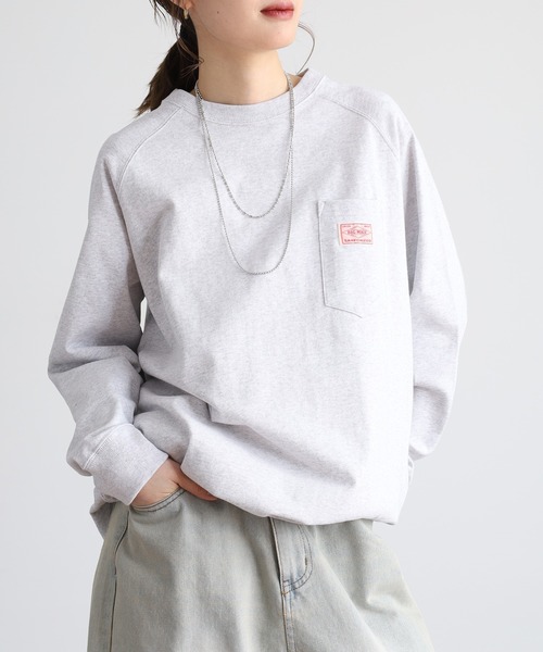 BIG MIKE(ビッグマイク)の「BIG MIKE 10OZ 3 Pocket L/S Tee 10オンス コットン ポケットロングスリーブTシャツ(Tシャツ/カットソー・メンズ・ナチュラル/チャコール/アッシュグレー・L/XL/M)」の5枚目の写真