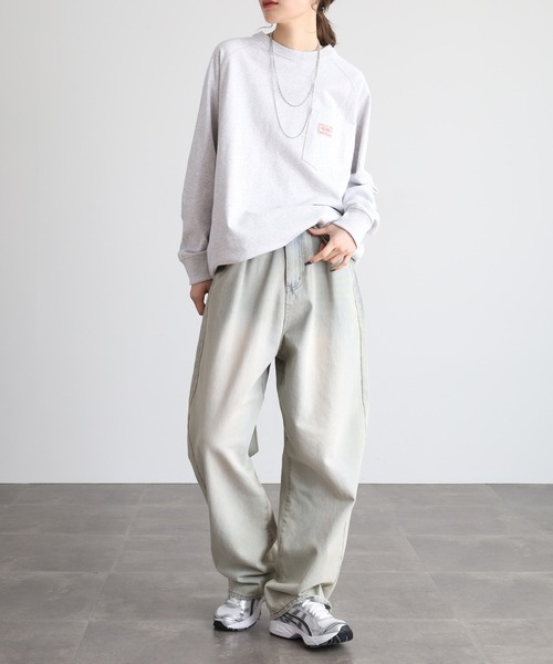 BIG MIKE(ビッグマイク)の「BIG MIKE 10OZ 3 Pocket L/S Tee 10オンス コットン ポケットロングスリーブTシャツ(Tシャツ/カットソー・メンズ・ナチュラル/チャコール/アッシュグレー・L/XL/M)」の9枚目の写真