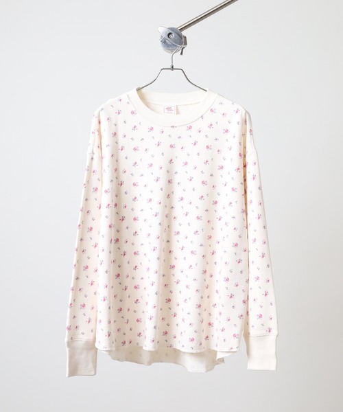 JEMORGAN(ジェーイーモーガン)の「JEMORGAN 花柄ガーゼ裏毛クルーネック(Tシャツ/カットソー・レディース・アイボリー系2/アイボリー系3/グレー系/アイボリー系1/グレー系1・FREE)」の22枚目の写真