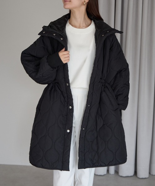 セール】キルティング フードロングコート（ダウンジャケット/コート