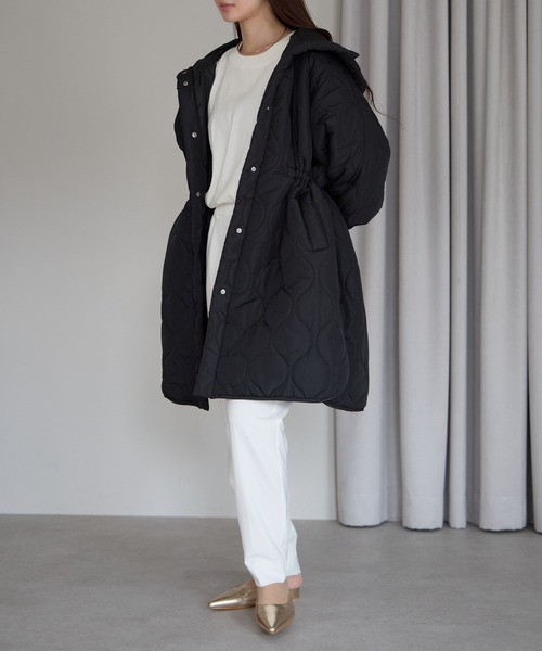 セール】キルティング フードロングコート（ダウンジャケット/コート