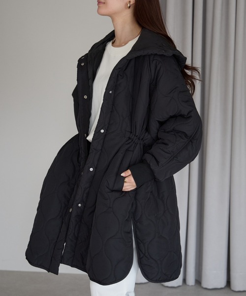 PREFERIR(プレフェリール)の「キルティング フードモンスターコート(ダウンジャケット/コート・レディース・ブラック/オフホワイト・MEDIUM)」の10枚目の写真