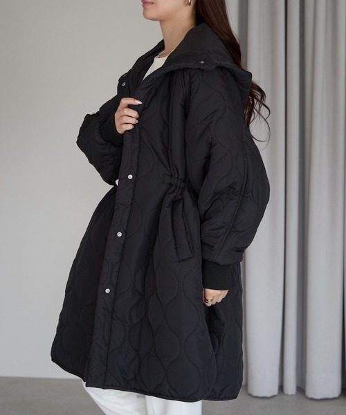 PREFERIR(プレフェリール)の「キルティング フードモンスターコート(ダウンジャケット/コート・レディース・ブラック/オフホワイト・MEDIUM)」の11枚目の写真