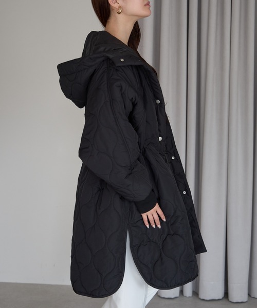 PREFERIR(プレフェリール)の「キルティング フードモンスターコート(ダウンジャケット/コート・レディース・ブラック/オフホワイト・MEDIUM)」の14枚目の写真