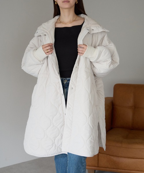 PREFERIR(プレフェリール)の「キルティング フードモンスターコート(ダウンジャケット/コート・レディース・ブラック/オフホワイト・MEDIUM)」の16枚目の写真