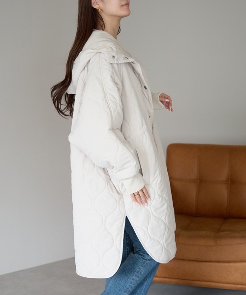 PREFERIR(プレフェリール)の「キルティング フードモンスターコート(ダウンジャケット/コート・レディース・ブラック/オフホワイト・MEDIUM)」の17枚目の写真