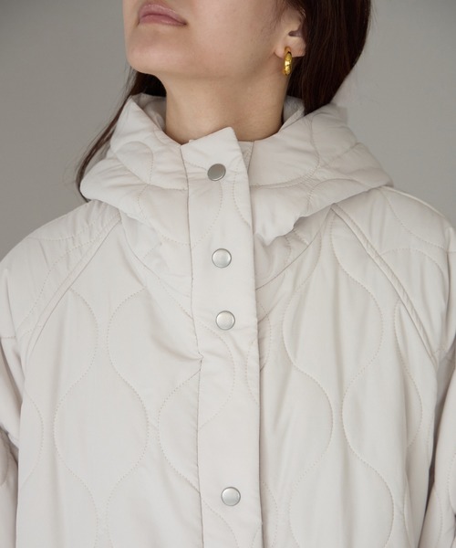 PREFERIR(プレフェリール)の「キルティング フードモンスターコート(ダウンジャケット/コート・レディース・ブラック/オフホワイト・MEDIUM)」の20枚目の写真