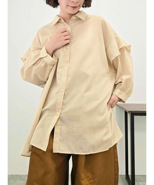 SM2（エスエムツー）の「肩フリル切替シャツ（シャツ/ブラウス・レディース・オレンジ/グリーン/ベージュ/ブラック・F）」の18枚目の写真