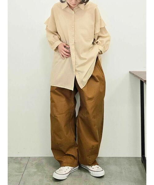 SM2（エスエムツー）の「肩フリル切替シャツ（シャツ/ブラウス・レディース・オレンジ/グリーン/ベージュ/ブラック・F）」の20枚目の写真