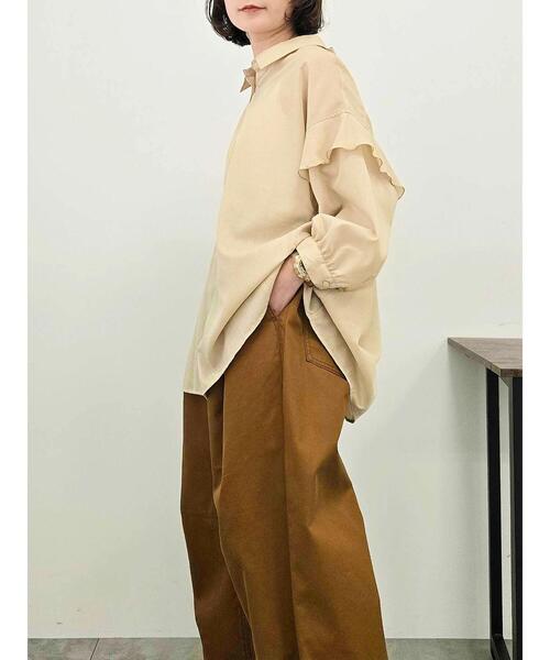 SM2（エスエムツー）の「肩フリル切替シャツ（シャツ/ブラウス・レディース・オレンジ/グリーン/ベージュ/ブラック・F）」の22枚目の写真