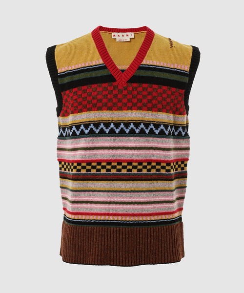 marni ニットベスト セール】MOUNTAIN JACQUARD BLEND / ニットベスト（ベスト）｜MARNI
