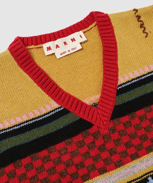MARNI（マルニ）の「MOUNTAIN JACQUARD BLEND / ニットベスト（ベスト・メンズ・マルチ・48(L)）」の5枚目の写真