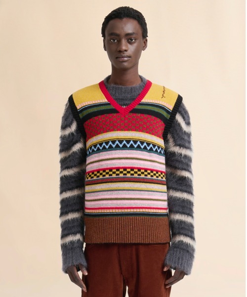 セール】MOUNTAIN JACQUARD BLEND / ニットベスト（ベスト）｜MARNI