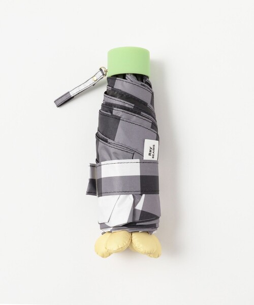 Ray BEAMS（レイビームス）の「フラワー チェック 晴雨兼用 折りたたみ傘（長傘・レディース・ブラック/サックスブルー・ONE SIZE）」の3枚目の写真