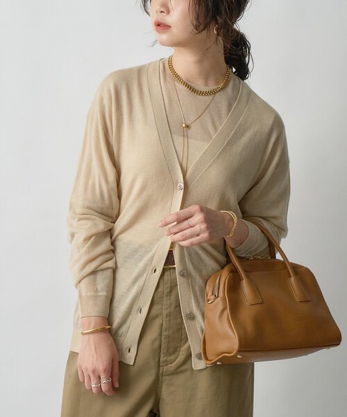 RIVE DROITE（リヴドロワ）の「【MYSELFbyRD（マイセルフバイリヴドロワ）】ニットカーディガン（カーディガン/ボレロ・レディース・ベージュ/サックスブルー・FREE）」の2枚目の写真