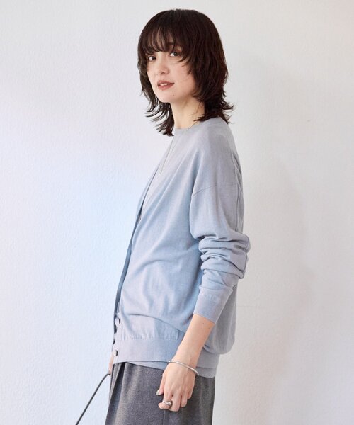 RIVE DROITE（リヴドロワ）の「【MYSELFbyRD（マイセルフバイリヴドロワ）】ニットカーディガン（カーディガン/ボレロ・レディース・ベージュ/サックスブルー・FREE）」の17枚目の写真