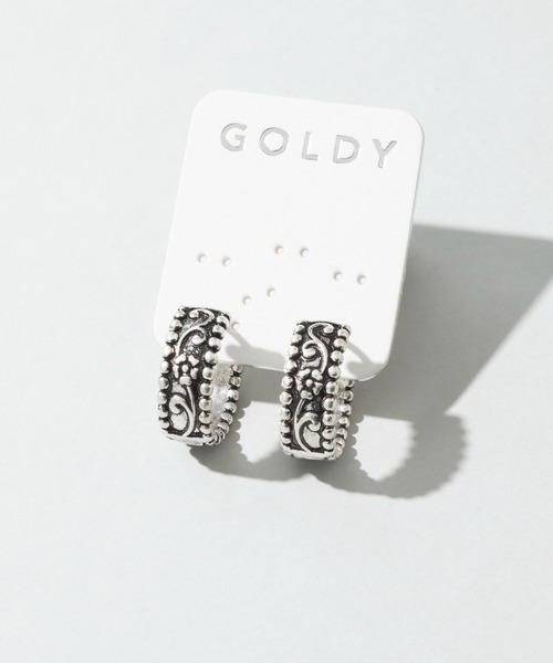 GOLDY(ゴールディ)の「ヴィンテージ シック エングレイヴ ワンタッチ ピアス(ピアス(両耳用)・レディース・シルバー/ゴールド/シルバー系その他/ゴールド系その他・FREE)」の13枚目の写真