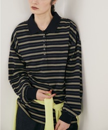 MERLOT | マルチボーダールーズポロ(ポロシャツ)