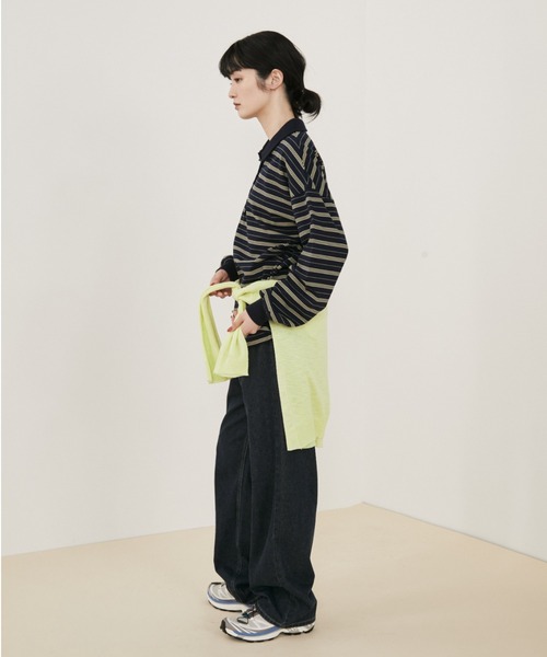 MERLOT(メルロー)の「マルチボーダールーズポロ(ポロシャツ・レディース・ネイビー/ホワイト・FREE)」の8枚目の写真