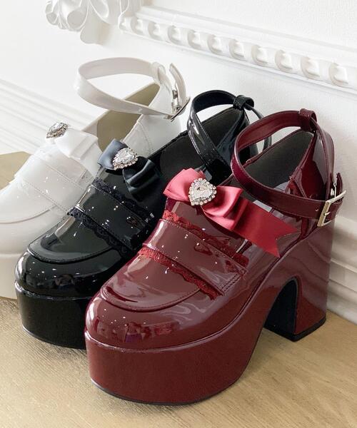 cs T&P(シーエスティーアンドピー)の「2WAYリボン付き厚底ローファー(パンプス・レディース・ブラック系1/ホワイト系2/ワイン系3・S/M/L/LL)」の22枚目の写真