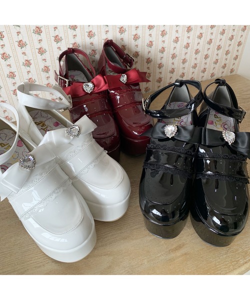 cs T&P(シーエスティーアンドピー)の「2WAYリボン付き厚底ローファー(パンプス・レディース・ブラック系1/ホワイト系2/ワイン系3・S/M/L/LL)」の8枚目の写真