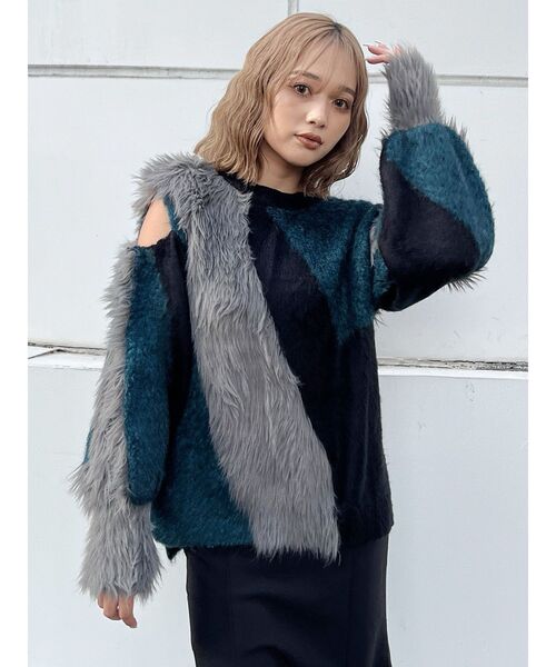 MURUA(ムルーア)の「【YUKKOコラボ】MIXヤーンチュニックニット(ニット/セーター・レディース・ブラック/ブラウン・FREE)」の22枚目の写真