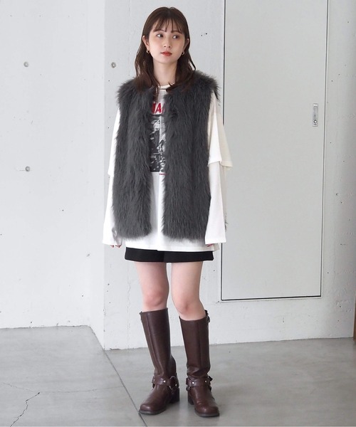 セール】ロングフォックスファーベスト（ベスト）｜tiptop（ティップ