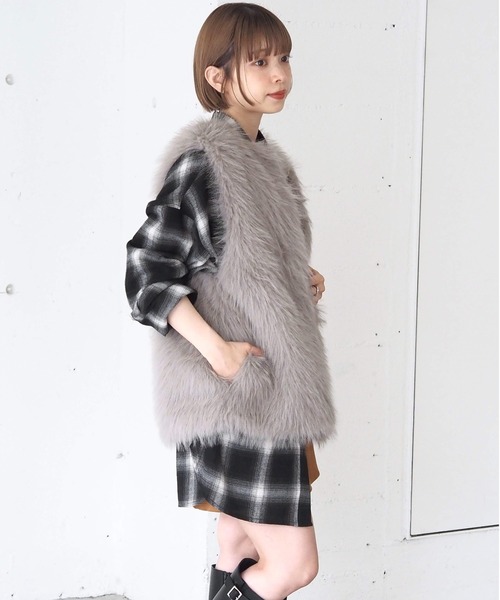 セール】ロングフォックスファーベスト（ベスト）｜tiptop（ティップ