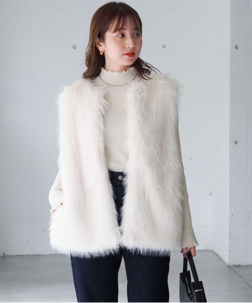 セール】ロングフォックスファーベスト（ベスト）｜tiptop（ティップ