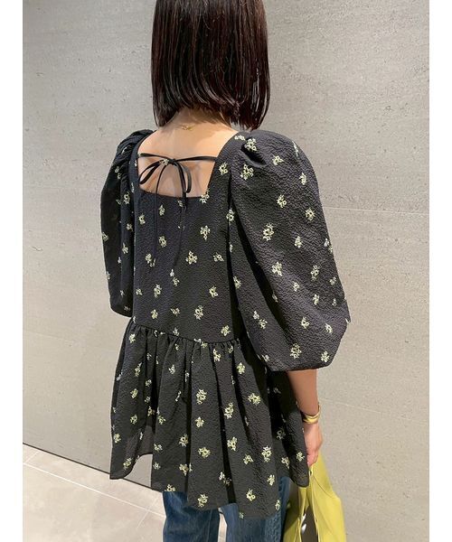セール】バックリボンバルーンスリーブチュニック（シャツ/ブラウス