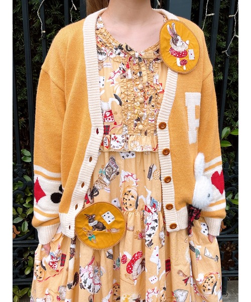 ピンクハウスうさぎワンピースとカーディガン、ウサ耳ジレとハートポシェットのセット ピンクハウスうさぎモチーフ付ポシェット ピンクハウスうさぎ
