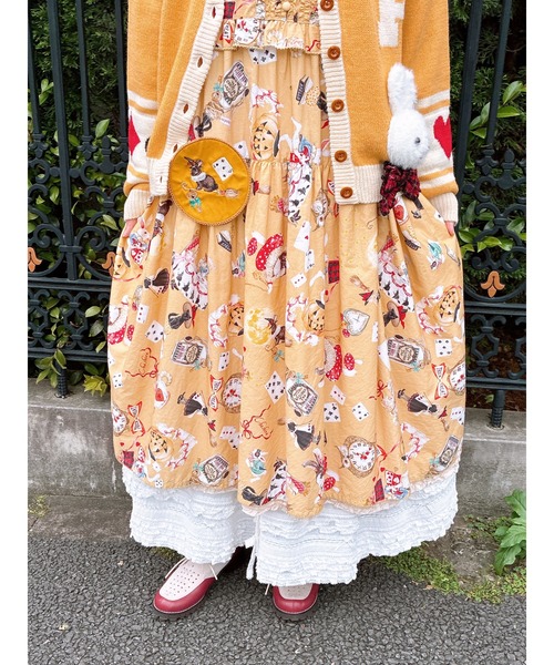 ピンクハウス クマうさぎモチーフ付き　カーディガン うさぎ顔ぐるみモチーフ付きニットカーディガン（カーディガン/ボレロ