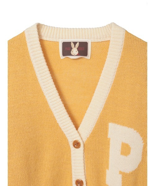 うさぎ顔ぐるみモチーフ付きニットカーディガン（カーディガン/ボレロ