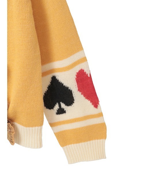 うさぎ顔ぐるみモチーフ付きニットカーディガン（カーディガン/ボレロ