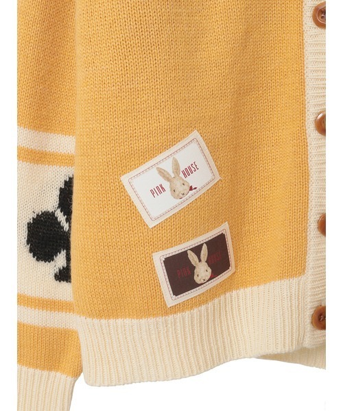 ピンクハウス2025 うさぎ顔モチーフニットカーディガン うさぎ顔ぐるみモチーフ付きニットカーディガン（カーディガン