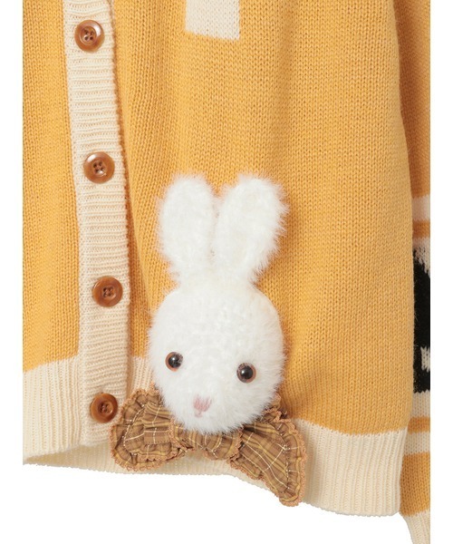 レア品 ピンクハウス 顔くまモチーフ付きカーディ 黒 黒顔くまモチーフカーディガン - ピンクハウス通販｜リサイクル