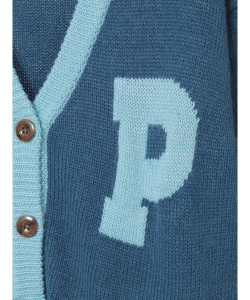 うさぎ顔ぐるみモチーフ付きニットカーディガン（カーディガン/ボレロ