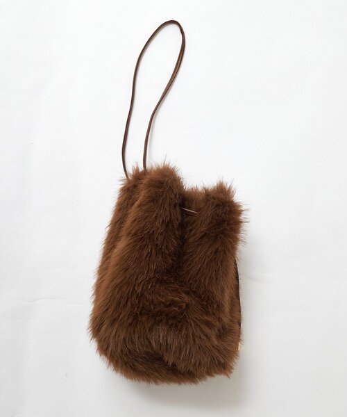 THE PAUSE（ザ ポーズ）の「【THE PAUSE】フェイクファードロストバッグ（ショルダーバッグ・レディース・ホワイト系その他/ブラウン・FREE）」の9枚目の写真