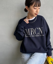 [MICA&DEAL/マイカアンドディール] AMERICANAxMICA ロゴ刺繍ニット