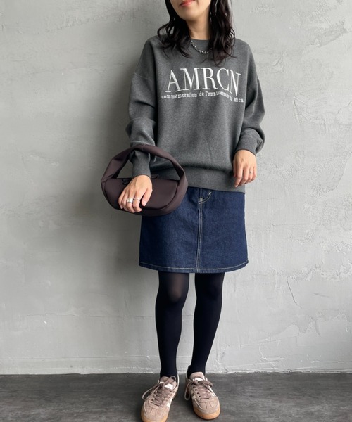 MICA&DEAL（マイカ＆ディール）の「[MICA&DEAL/マイカアンドディール] AMERICANAxMICA ロゴ刺繍ニット（ニット/セーター・レディース・ネイビー/キャメル/グレー・F）」の5枚目の写真