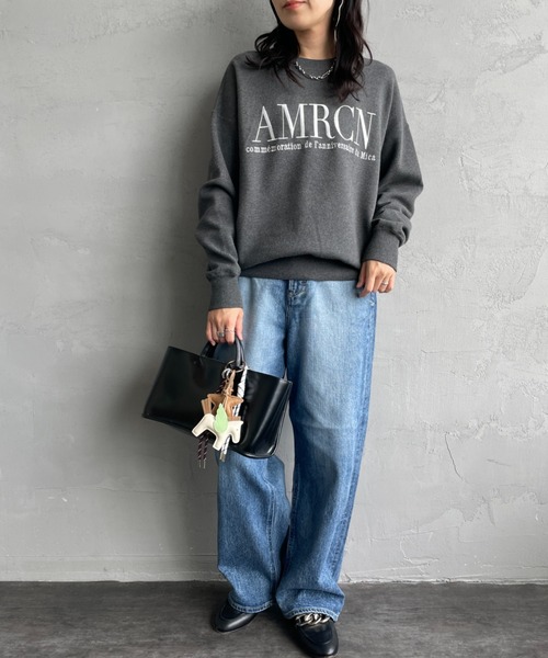 MICA&DEAL（マイカ＆ディール）の「[MICA&DEAL/マイカアンドディール] AMERICANAxMICA ロゴ刺繍ニット（ニット/セーター・レディース・ネイビー/キャメル/グレー・F）」の4枚目の写真